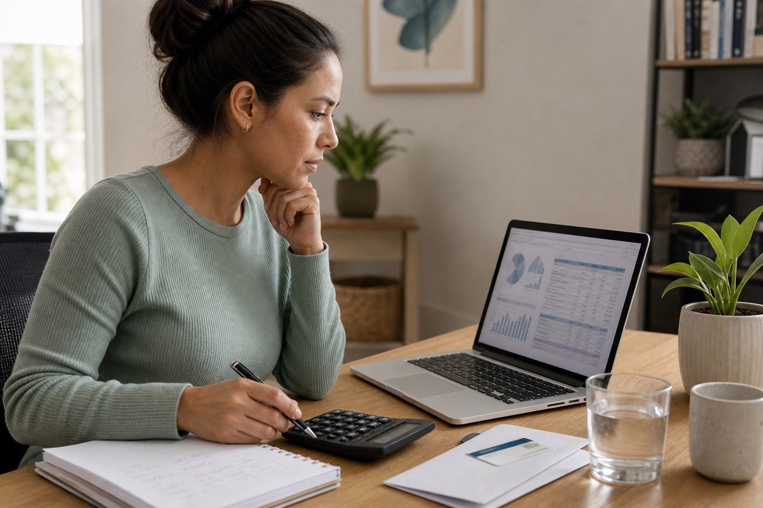 Person comparing healthcare costs on a laptop