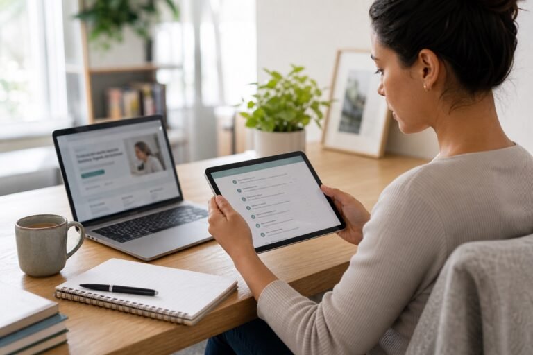 Person reviewing official medication safety information online