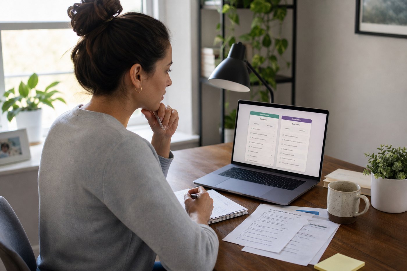 Person reviewing an online GLP-1 intake form on a laptop at home